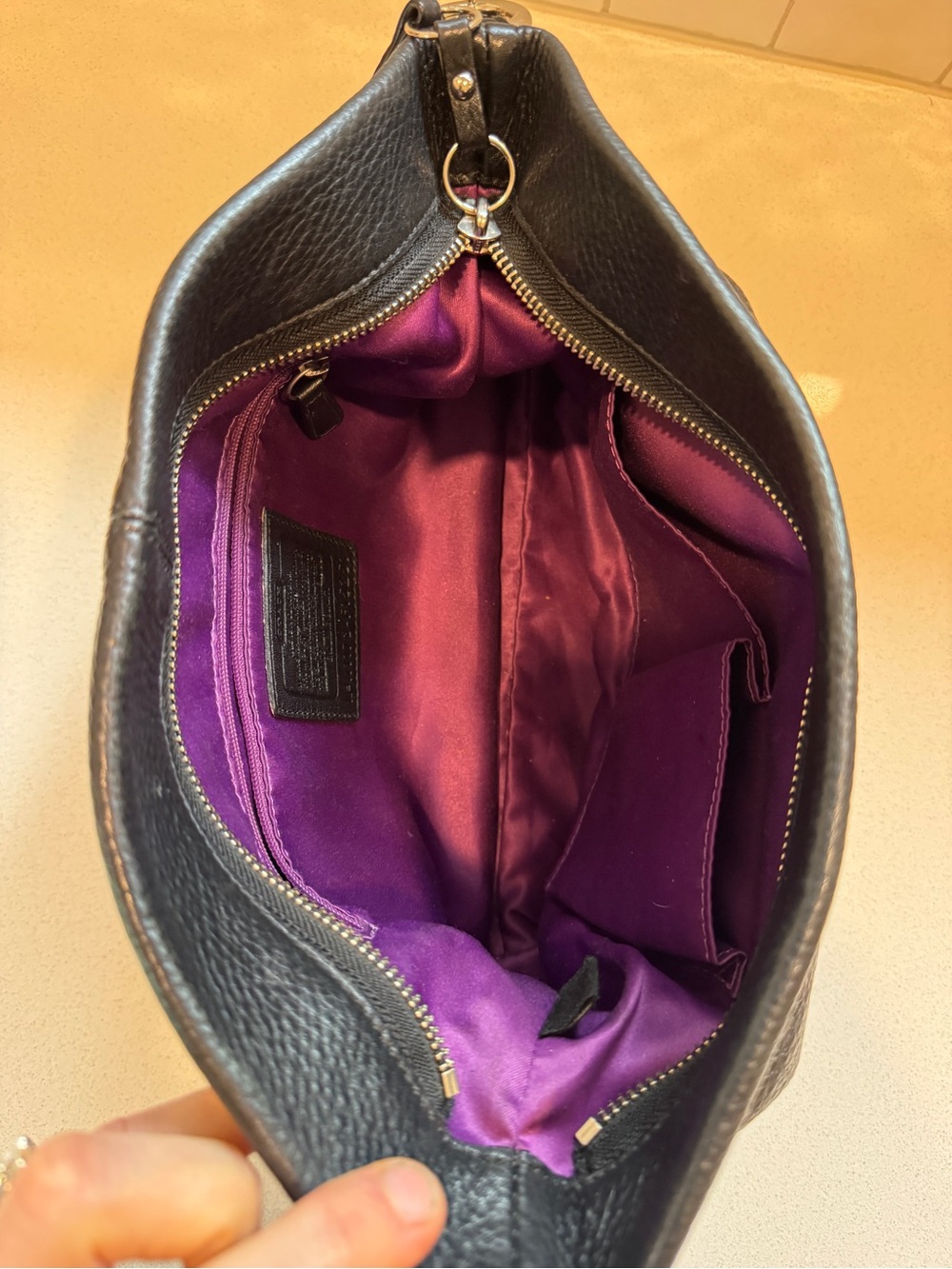 Coach Vintage Medium Carly Shoulder Bag – Black Pebbled Leather (F15251) - Picture 9 of 13